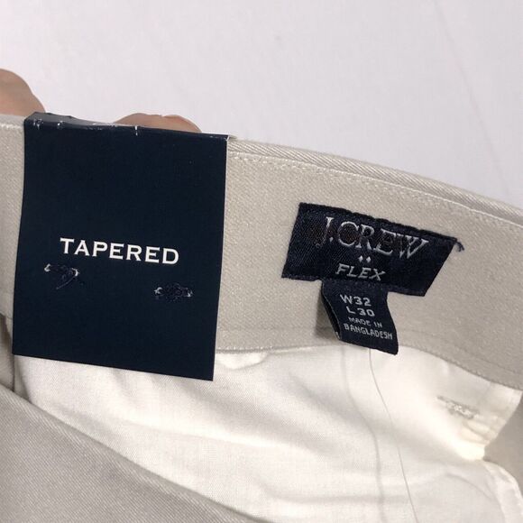 J. Crew Factory Pants Mens 32 30 Beige Thompson Flex Tech Tapered Chino Flat New - Picture 13 of 15